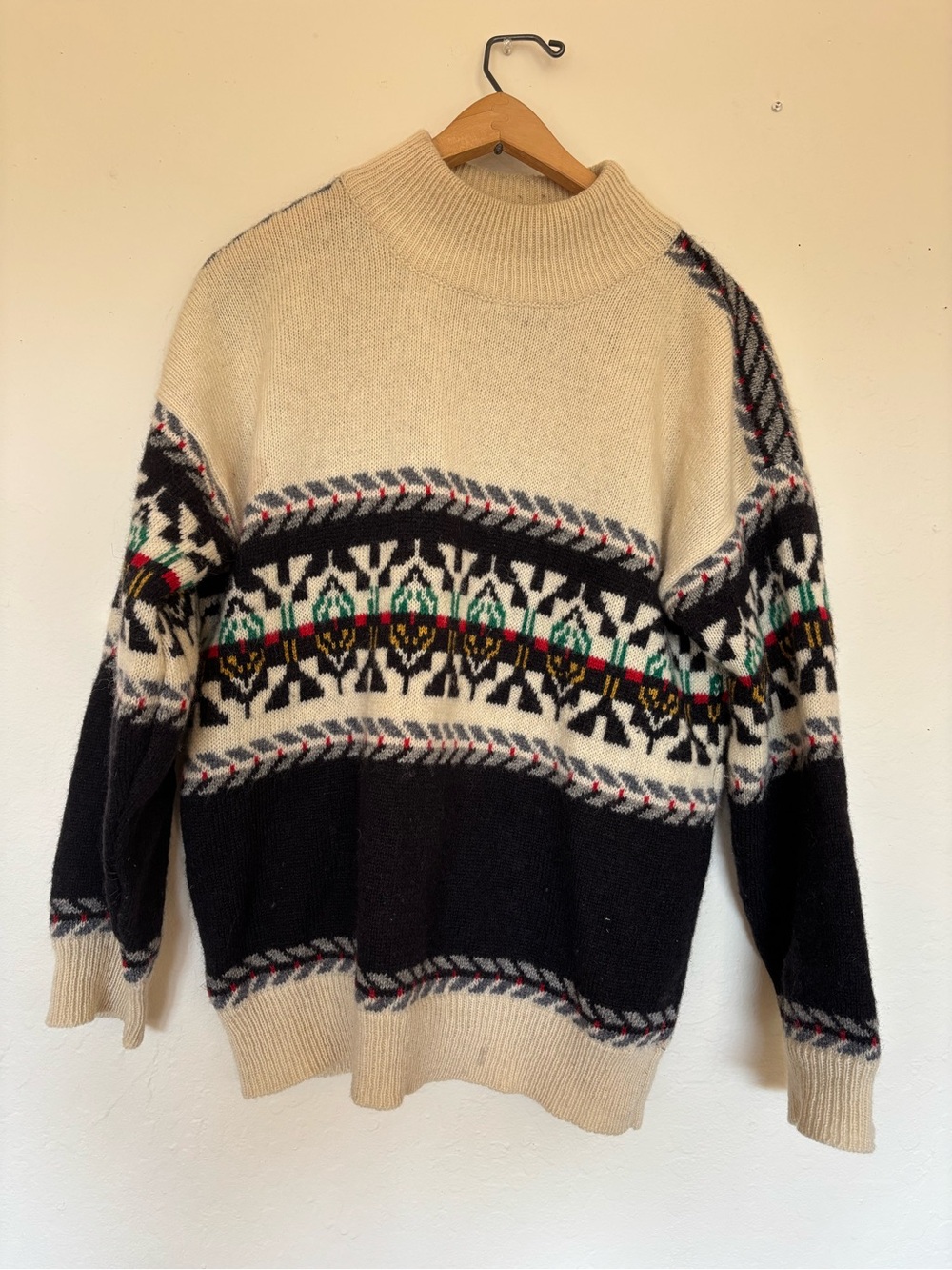 Men's Cream & Black Nordic Crewneck Sweater